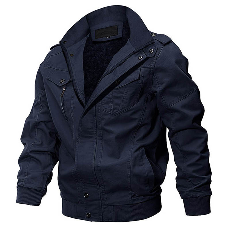 Thick Pilot Jacket men Custom Plus Size Bomber Fleece Winter Coat ciepłe