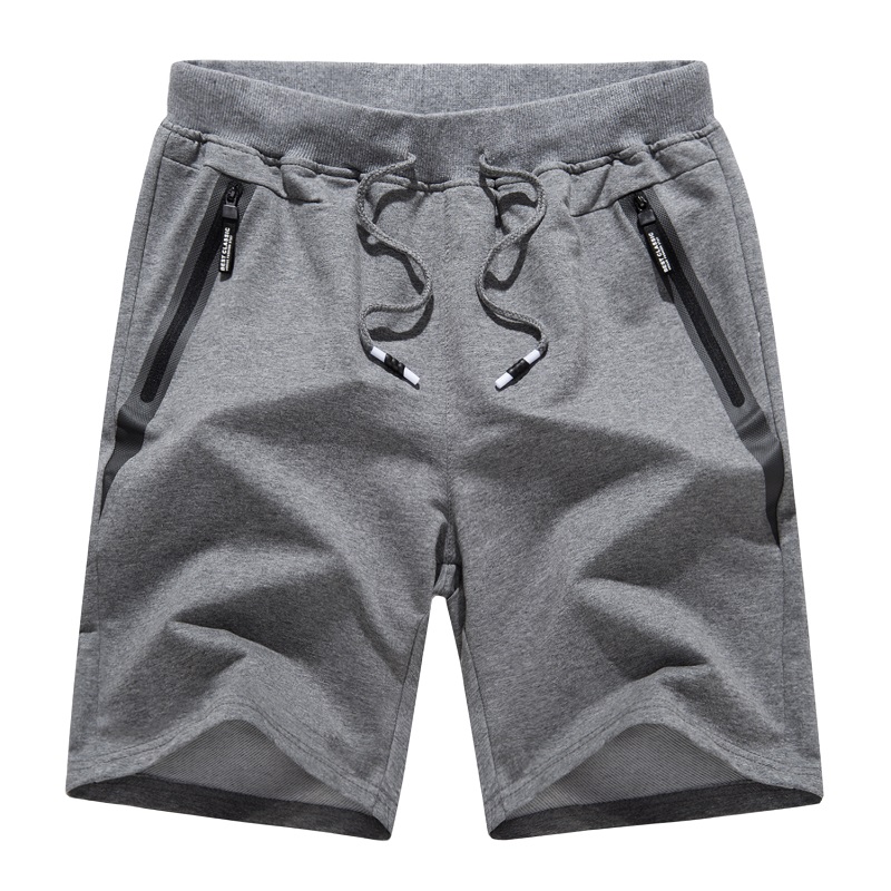 Men\\ Cotton Joggers Casual Workout Shorts Running Shorts with Zipper Pockets Lose Leg Bottom Activewear